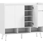 Designový botník s otevíráním na stisknutí dvířek, 120 x 35 x 100 cm | bílý