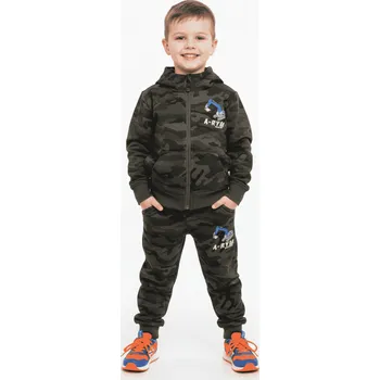 MASKÁČOVÁ TEPLÁKOVÁ SOUPRAVA 98-128 Barva: Zelený maskáč/modrý bagr, Velikost: 116