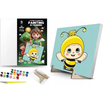 Kreativní sada Malování podle čísel Včelka 25x25cm Qbee