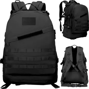 turistický batoh VOJENSKÝ TAKTICKÝ BATOH TURISTICKÝ SPORTOVNÍ TREKINGOVÝ DO HOR - ČERNÝ
