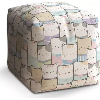 Taburet Sablio Taburet Cube Barevná koťátka: 40x40x40 cm