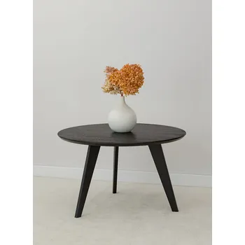 Konferenční stolek Konferenční kulatý stolek z dubu Orbetello 70 cm - tmavě černý