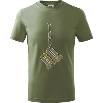 60 let na krku řetěz - Tričko dětské bavlněné - 98 cm / 2 roky ( Khaki )