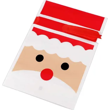 Sáček s atlasovou stuhou vánoční 15x23 cm