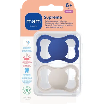 dudlíky mam dudlík Supreme 6+m, modrý/šedý