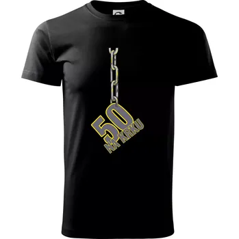 50 let na krku řetěz - Triko extra velké (5-8XL) - 6XL ( Černá )