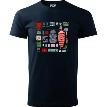 Pánské tričko Co si sbalit na kempovani? - Triko extra velké (5-8XL) - 7XL ( Námořní modrá (téměř černá) )