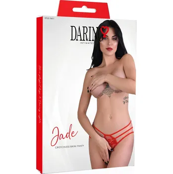 Dámské erotické kalhotky Daring Intimates Jade crotchless bikini panty - Black - L/XL