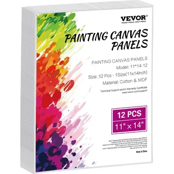 Malířské plátno Vevor Plátna na malování 11×14 inch, 12 ks, bílé, pro akryl a olej