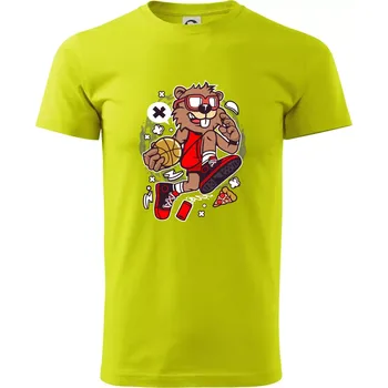 Sysel basket - Klasické pánské triko vyšší gramáže - 2XL ( Limetková )