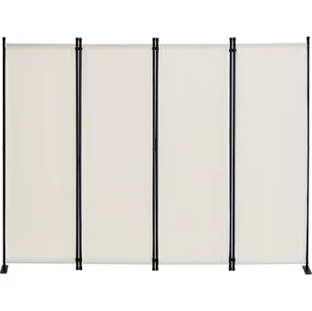 Paraván Vevor Skládací paravan 4 panely, textilní, samostatně stojící, bílý