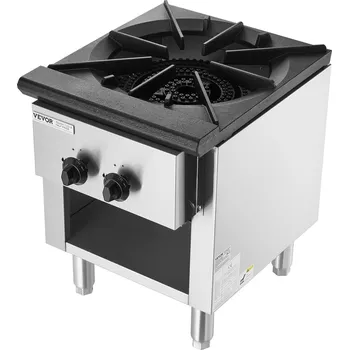 Sporák Vevor Pultový plynový sporák se skříní, 26KW, propan a zemní plyn, nerez