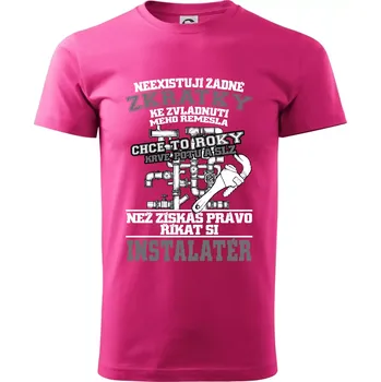 Instalatér zkratky - Klasické pánské triko vyšší gramáže - XS ( Purpurová )