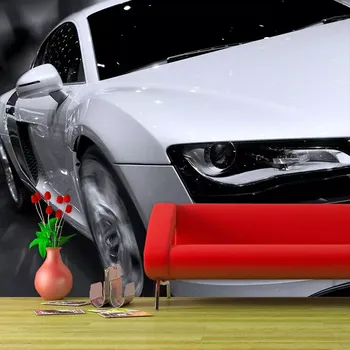 Tapeta Sablio Tapeta Bílý sporťák - 125x75 cm