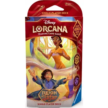 Karetní hra Ravensburger Disney Lorcana: Reign of Jafar - Starter Deck single AMBER & AMETHYST TIANA & BRUNO