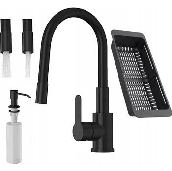 Vodovodní baterie Stojánková kuchyňská baterie Granitan Kuchyňský set černý