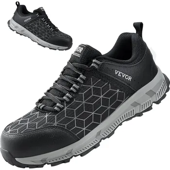 Pracovní obuv Vevor Pánské pracovní boty s ocelovou špičkou US 8, široké, lehké, černé