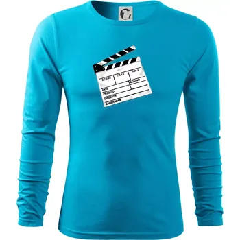 Pánská móda Filmová klapka - Triko s dlouhým rukávem FIT-T long sleeve - M ( Světlý tyrkys )