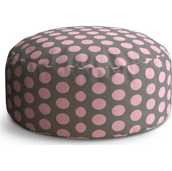 Taburet Sablio Taburet Circle Velké růžové puntíky: 38x48 cm