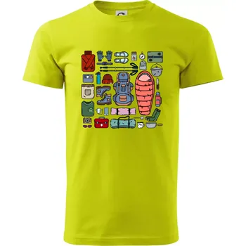 Co si sbalit na kempovani? - Klasické pánské triko vyšší gramáže - M ( Limetková )