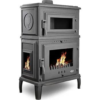 Krbová kamna MIONA STANDART 15 odkouření 150mmm, nebo 130mm - varianta bez bočního prosklení