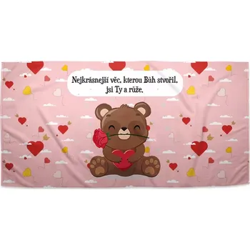 Sablio Ručník Nejkrásnější věc, kterou Bůh stvořil, jsi Ty a růže - 30x50 cm