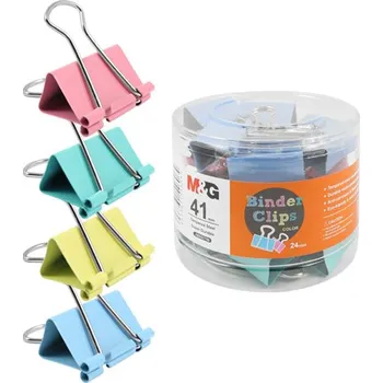 Kancelářská sponka Klip Binder M&G - barevný (41 mm), 24 ks