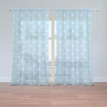 Záclona Sablio Záclony Bílé tečky na modré: 2ks 150x250cm