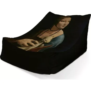 Sedací pytel Sablio Sedací vak Lounge Dáma s hranostajem - Leonardo da Vinci - 80 x 95 x 50 cm