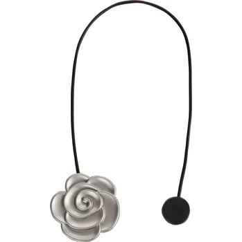 Váza SADA 2KS DEKORAČNÍ SPONA NA ZÁVĚS FLOWER S MAGNETEM 5 X 21 CM STŘÍBRNÁ