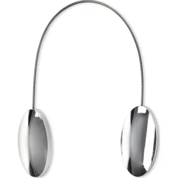 Váza SADA 2KS DEKORAČNÍ SPONA NA ZÁVĚS MORA S MAGNETEM 3 X 15 CM STŘÍBRNÁ