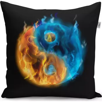 Polštář Sablio Polštář Ohnivé jin a jang - 40x40 cm