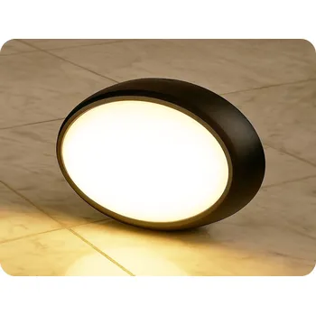 LED DOME LIGHT stropní/nástěnné svítidlo oválné, 12W, 840lm, černé Teplá bílá