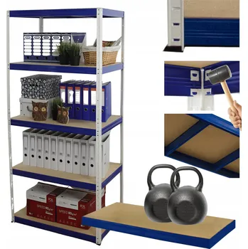 Dílenský regál Kovový regál do skladu HELIOS 180x90x40 cm 5 polic x 275 kg ODOLNÝ PL