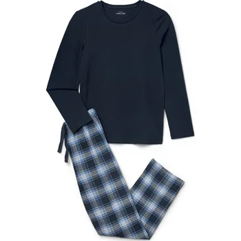 Pánské pyžamo 715671 - Tchibo - Dětské flanelové pyžamo - pánské - vel. 134/140 - barva: modrá/kostkovaný