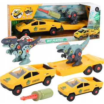 autíčko Dino Hunter auto s přívěsem Dinosaurus Stavebnice k sestavení