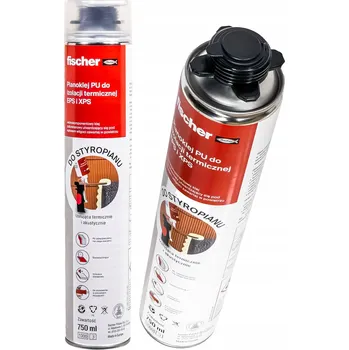 Průmyslové lepidlo Fischer PĚNA, LEPIDLO PRO LEPENÍ POLYSTYRENOVÝCH DESEK. PĚNOVÉ LEPIDLO 750ml 1 Ks.