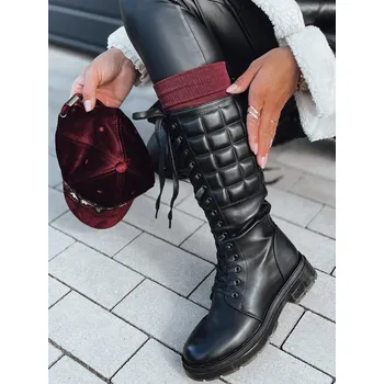 Dámské kozačky Dámské boty DSTREET JINOVA ČERNÁ 36