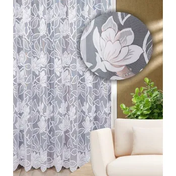 Záclona Záclona kusová Flora výška 220cm, šíře 400cm bílá