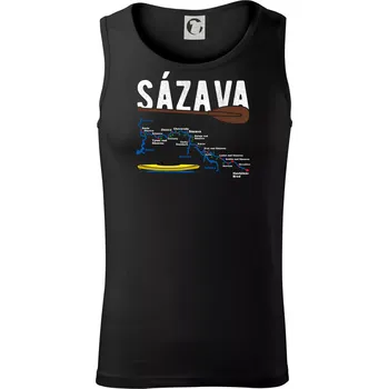 Pánské termoprádlo Mapa řeky Sázavy - Tílko pánské Core - L ( Černá )