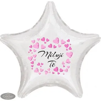 Balónek Miluji Tě balónek fóliová hvězda bílá