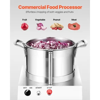 Kuchyňský robot Vevor Kuchyňský robot na krájení zeleniny, 6L nerez, 2 čepele s-curve