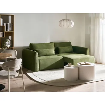 Pohovka 3místná rozkládací pohovka zelená látkové čalounění rozkládací sedačka s polštáři obývací pokoj Beliani