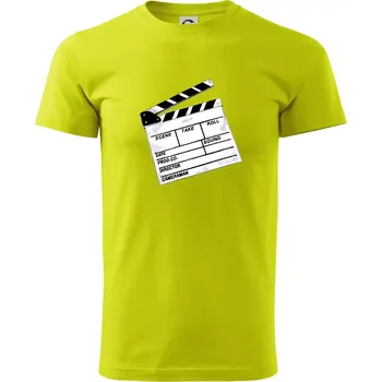 Filmová klapka - Klasické pánské triko vyšší gramáže - 4XL ( Limetková )