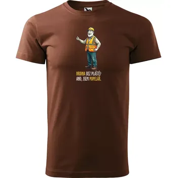 Pánské tričko Sablio Tričko s potiskem Ano, jsem popelář - hnědé S