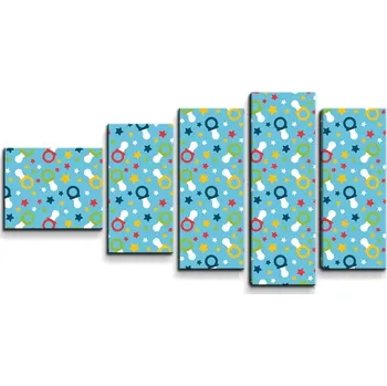 Obraz Sablio Obraz - 5-dílný Dudlíky a hvězdy - 100x60 cm