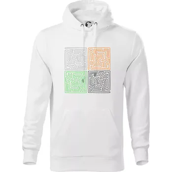 Pánská mikina Můj svět - bludiště - Mikina pánská Cape s kapucí - 5XL ( Bílá )