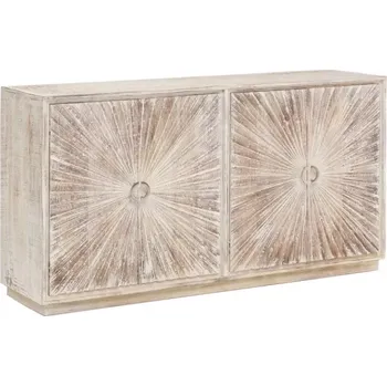 Komoda Masivní komoda Zambie z mangového dřeva, voskovaná, bílá – 163×41×87 cm