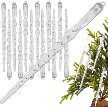 Vánoce Camerazar Vánoční ozdoby z rampouchů, přívěsek na stromeček, 12 ks, dekorace 15 cm