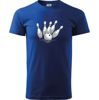 Pánské tričko Bowling kresba - Triko extra velké (5-8XL) - 8XL ( Královská modrá )